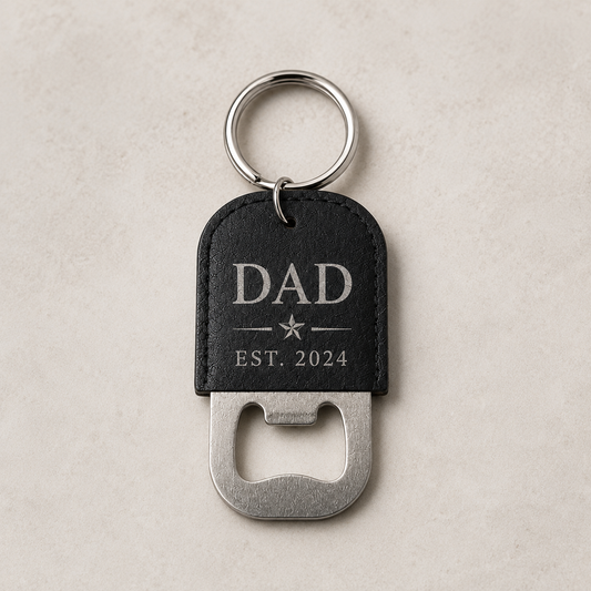 Personalised Leather Bottle Opener Keychain