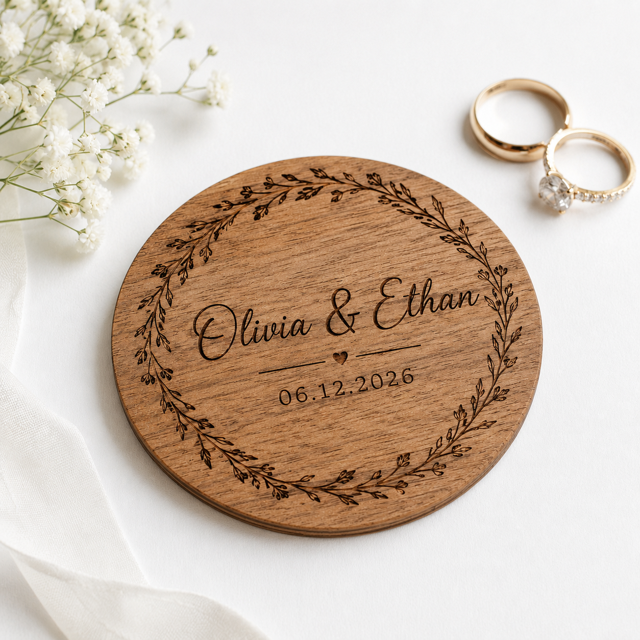 Engraved Wedding Wooden Coasters