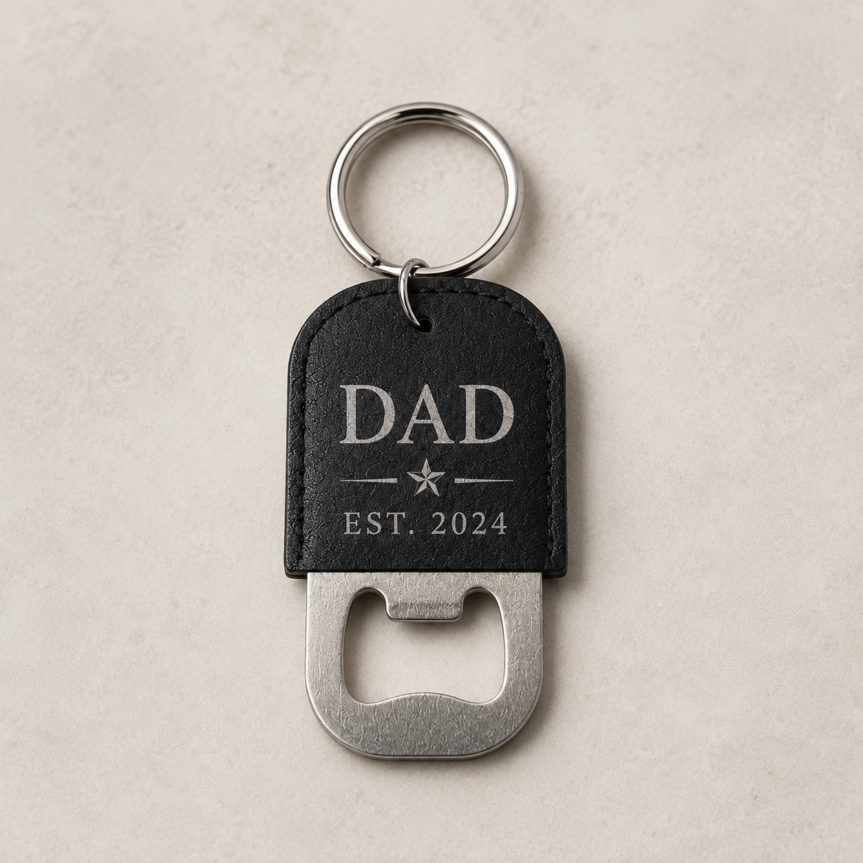 Personalised Leather Bottle Opener Keychain