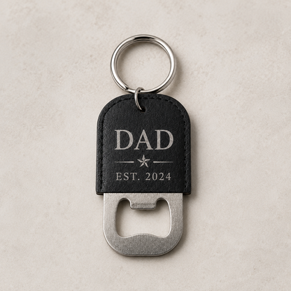 Personalised Leather Bottle Opener Keychain