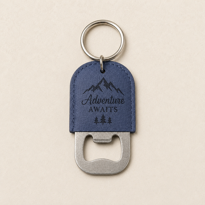 Personalised Leather Bottle Opener Keychain