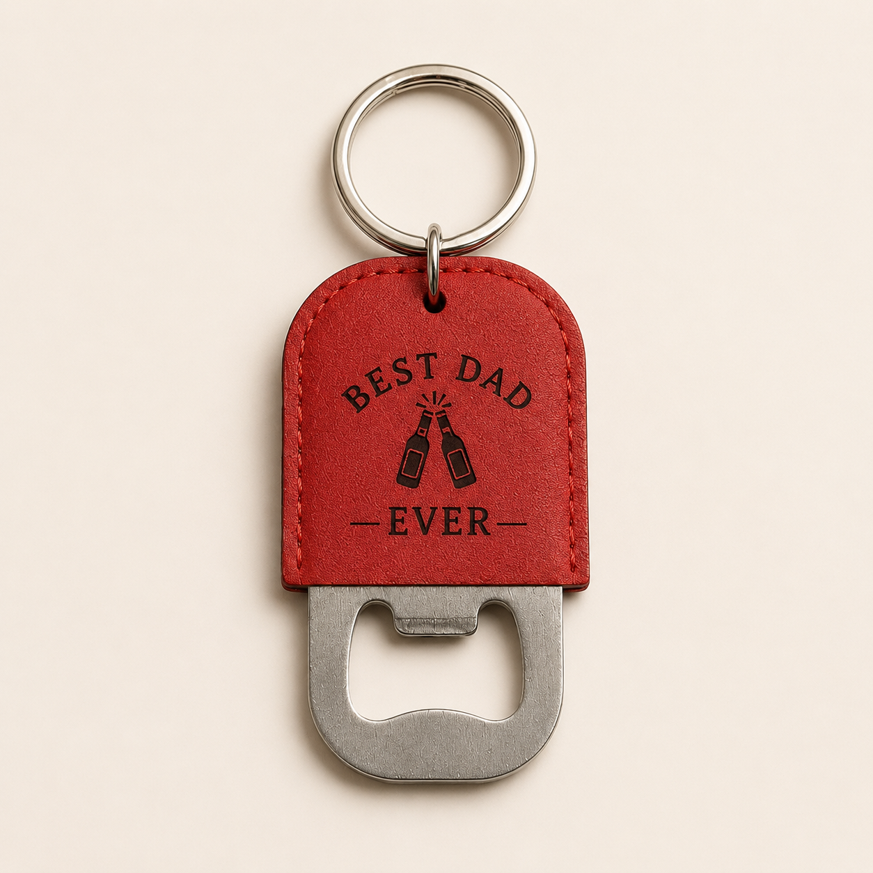 Personalised Leather Bottle Opener Keychain