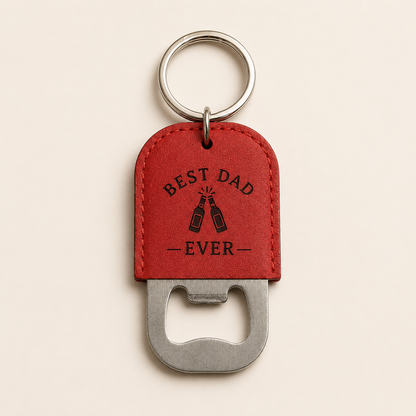 Personalised Leather Bottle Opener Keychain