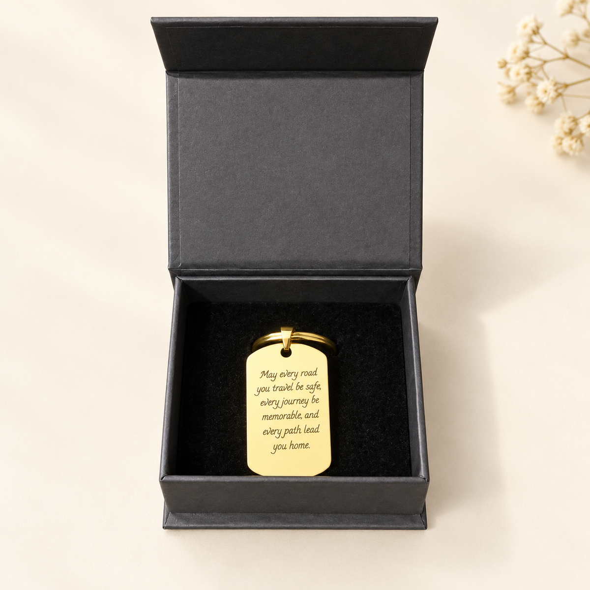 Personalised 18K Gold Pendant Keychain