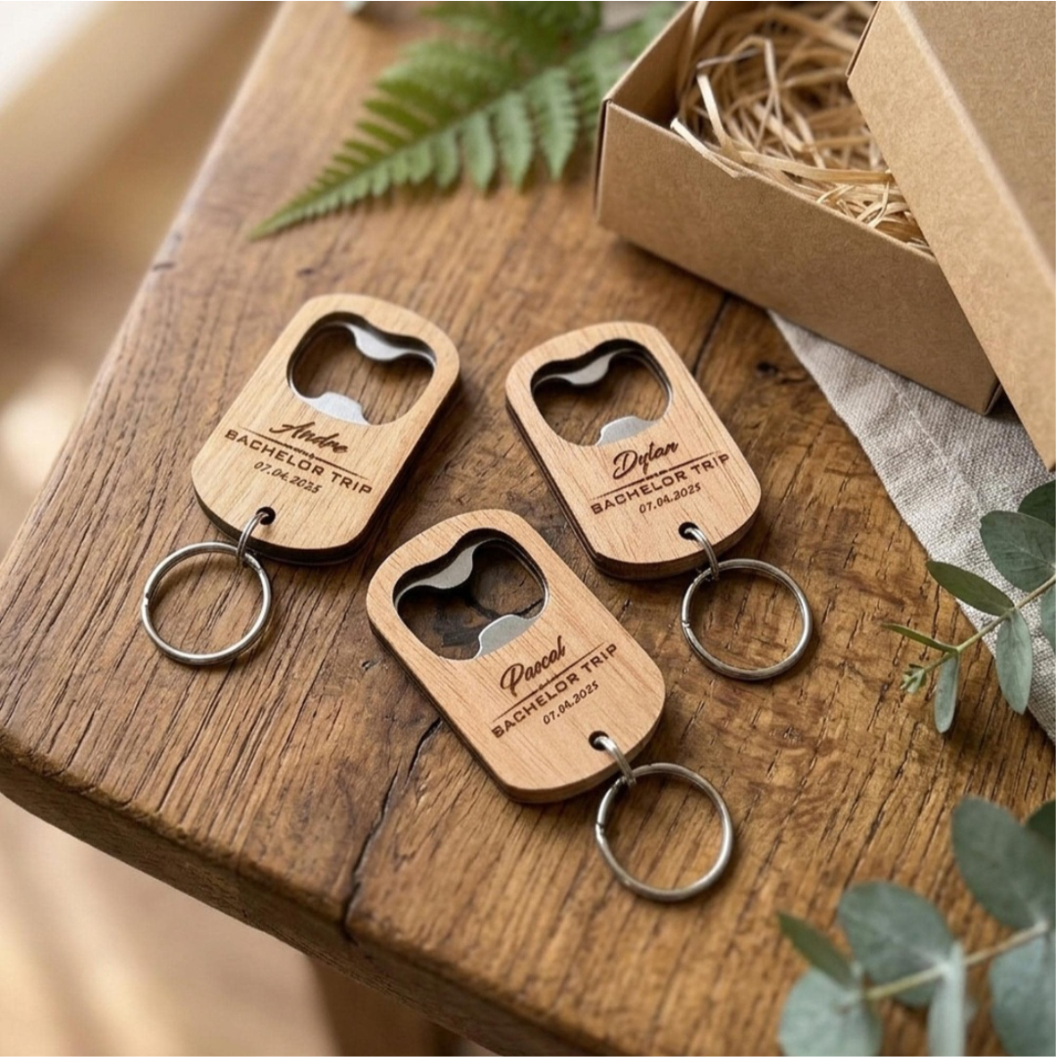 Personalised Wooden Bottle Opener Keychain