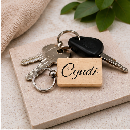 Personalised Engraved Wooden Keychain
